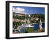 Elevated View of the Old Town and Harbour, Cavtat, Dubrovnik Riviera, Dalmatia, Croatia-Gavin Hellier-Framed Photographic Print