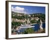Elevated View of the Old Town and Harbour, Cavtat, Dubrovnik Riviera, Dalmatia, Croatia-Gavin Hellier-Framed Photographic Print