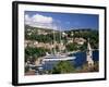 Elevated View of the Old Town and Harbour, Cavtat, Dubrovnik Riviera, Dalmatia, Croatia-Gavin Hellier-Framed Photographic Print