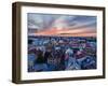 Elevated view of the Old Town at sunset, City of Lublin, Lublin Voivodeship, Poland, Europe-Karol Kozlowski-Framed Photographic Print