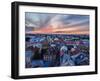 Elevated view of the Old Town at sunset, City of Lublin, Lublin Voivodeship, Poland, Europe-Karol Kozlowski-Framed Photographic Print