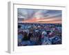 Elevated view of the Old Town at sunset, City of Lublin, Lublin Voivodeship, Poland, Europe-Karol Kozlowski-Framed Photographic Print