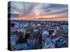 Elevated view of the Old Town at sunset, City of Lublin, Lublin Voivodeship, Poland, Europe-Karol Kozlowski-Stretched Canvas