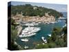 Elevated view of the Portofino, Liguria, Italy-null-Stretched Canvas