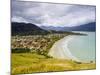 Elevated view of the Praia Barequecaba with Ilhabela Island in the background, State of Sao Paulo, -Karol Kozlowski-Mounted Photographic Print