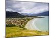 Elevated view of the Praia Barequecaba with Ilhabela Island in the background, State of Sao Paulo, -Karol Kozlowski-Mounted Photographic Print