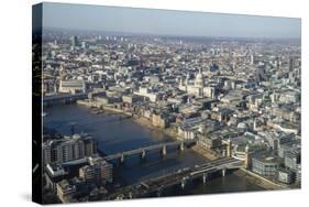 Elevated View of the River Thames and London Skyline Looking West, London, England, UK-Amanda Hall-Stretched Canvas