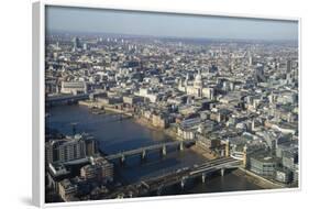 Elevated View of the River Thames and London Skyline Looking West, London, England, UK-Amanda Hall-Framed Photographic Print