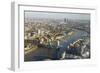 Elevated View of the River Thames Looking East Towards Canary Wharf with Tower Bridge-Amanda Hall-Framed Photographic Print