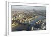 Elevated View of the River Thames Looking East Towards Canary Wharf with Tower Bridge-Amanda Hall-Framed Photographic Print