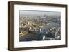 Elevated View of the River Thames Looking East Towards Canary Wharf with Tower Bridge-Amanda Hall-Framed Photographic Print