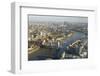 Elevated View of the River Thames Looking East Towards Canary Wharf with Tower Bridge-Amanda Hall-Framed Photographic Print