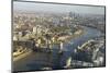Elevated View of the River Thames Looking East Towards Canary Wharf with Tower Bridge-Amanda Hall-Mounted Photographic Print