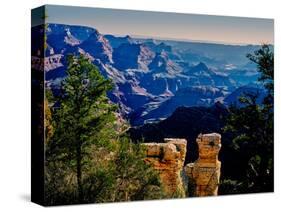 Elevated view of the rock formations in a canyon, Grandview Point, East Rim Drive, South Rim, Gr...-null-Stretched Canvas