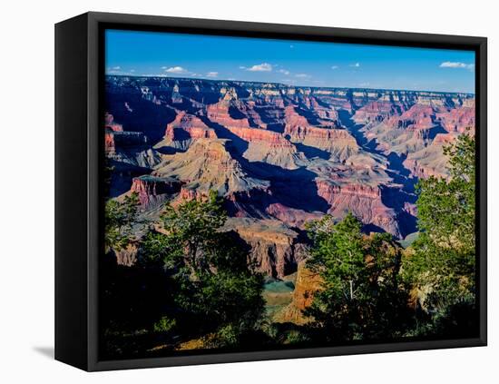 Elevated view of the rock formations in a canyon, Maricopa Point, West Rim Drive, South Rim, Gra...-null-Framed Stretched Canvas