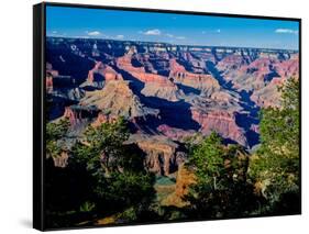 Elevated view of the rock formations in a canyon, Maricopa Point, West Rim Drive, South Rim, Gra...-null-Framed Stretched Canvas
