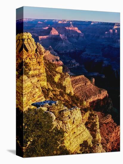 Elevated view of the rock formations in a canyon, Mather Point, South Rim, Grand Canyon National...-null-Stretched Canvas