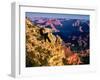 Elevated view of the rock formations in a canyon, Mather Point, South Rim, Grand Canyon National...-null-Framed Photographic Print