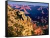 Elevated view of the rock formations in a canyon, Mather Point, South Rim, Grand Canyon National...-null-Framed Stretched Canvas