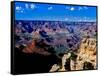 Elevated view of the rock formations in a canyon, South Rim, Grand Canyon National Park, Arizona...-null-Framed Stretched Canvas