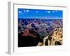Elevated view of the rock formations in a canyon, South Rim, Grand Canyon National Park, Arizona...-null-Framed Premium Photographic Print