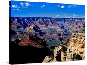 Elevated view of the rock formations in a canyon, South Rim, Grand Canyon National Park, Arizona...-null-Stretched Canvas