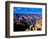 Elevated view of the rock formations in a canyon, South Rim, Grand Canyon National Park, Arizona...-null-Framed Photographic Print