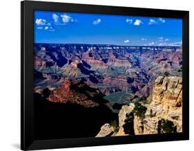 Elevated view of the rock formations in a canyon, South Rim, Grand Canyon National Park, Arizona...-null-Framed Photographic Print