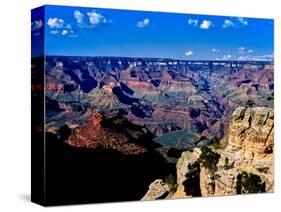 Elevated view of the rock formations in a canyon, South Rim, Grand Canyon National Park, Arizona...-null-Stretched Canvas