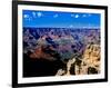 Elevated view of the rock formations in a canyon, South Rim, Grand Canyon National Park, Arizona...-null-Framed Photographic Print