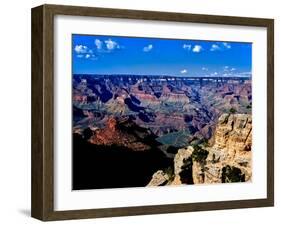 Elevated view of the rock formations in a canyon, South Rim, Grand Canyon National Park, Arizona...-null-Framed Photographic Print