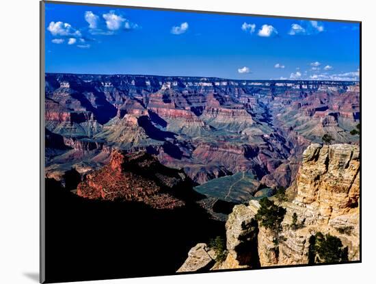 Elevated view of the rock formations in a canyon, South Rim, Grand Canyon National Park, Arizona...-null-Mounted Photographic Print