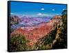 Elevated view of the rock formations in a canyon, Yavapai Point, South Rim, Grand Canyon Nationa...-null-Framed Stretched Canvas
