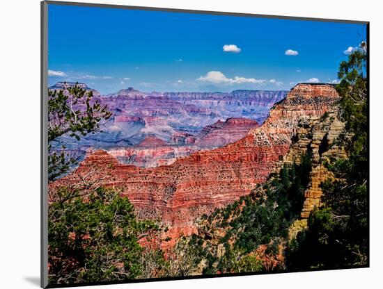 Elevated view of the rock formations in a canyon, Yavapai Point, South Rim, Grand Canyon Nationa...-null-Mounted Photographic Print