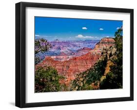 Elevated view of the rock formations in a canyon, Yavapai Point, South Rim, Grand Canyon Nationa...-null-Framed Photographic Print