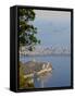 Elevated view of the Rodrigo de Freitas Lagoon, Corcovado, Rio de Janeiro, Brazil, South America-Karol Kozlowski-Framed Stretched Canvas