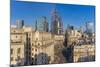 Elevated view of the Royal Exchange with The City of London in the background, London, England-Frank Fell-Mounted Photographic Print