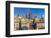 Elevated view of the Royal Exchange with The City of London in the background, London, England-Frank Fell-Framed Premium Photographic Print