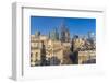 Elevated view of the Royal Exchange with The City of London in the background, London, England-Frank Fell-Framed Photographic Print