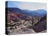 Elevated view of the town and the Hill of Seven Colours (Cerro de los Siete Colores), Purmamarca, J-Karol Kozlowski-Stretched Canvas