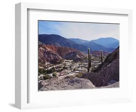 Elevated view of the town and the Hill of Seven Colours (Cerro de los Siete Colores), Purmamarca, J-Karol Kozlowski-Framed Photographic Print