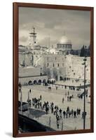 Elevated view of the Western Wall Plaza, Jewish Quarter, Old City, Jerusalem, Israel-null-Framed Photographic Print