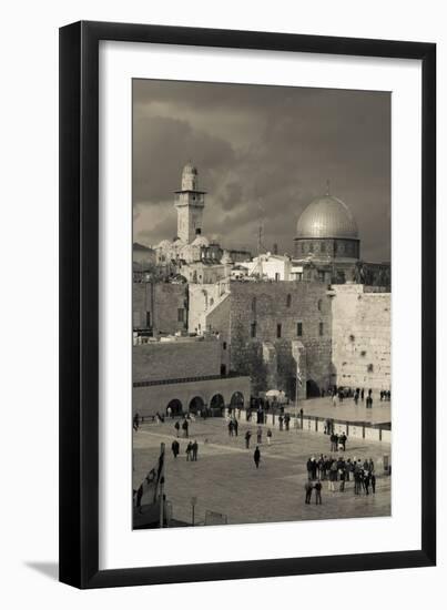 Elevated view of the Western Wall Plaza, Jewish Quarter, Old City, Jerusalem, Israel-null-Framed Photographic Print