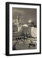 Elevated view of the Western Wall Plaza, Jewish Quarter, Old City, Jerusalem, Israel-null-Framed Photographic Print