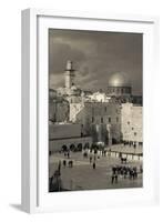 Elevated view of the Western Wall Plaza, Jewish Quarter, Old City, Jerusalem, Israel-null-Framed Photographic Print