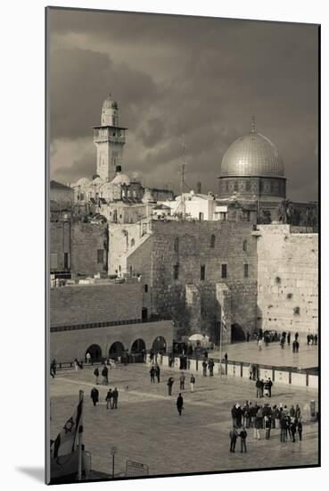 Elevated view of the Western Wall Plaza, Jewish Quarter, Old City, Jerusalem, Israel-null-Mounted Photographic Print