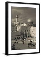 Elevated view of the Western Wall Plaza, Jewish Quarter, Old City, Jerusalem, Israel-null-Framed Photographic Print