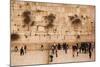 Elevated view of the Western Wall Plaza with people praying at the wailing wall, Jewish Quarter...-null-Mounted Photographic Print