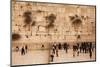 Elevated view of the Western Wall Plaza with people praying at the wailing wall, Jewish Quarter...-null-Mounted Photographic Print