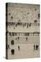 Elevated view of the Western Wall Plaza with people praying at the wailing wall, Jewish Quarter...-null-Stretched Canvas